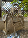 Sac à main femme Adele en cuir irisé coloris Or Irisé fabrication italienne