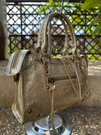Sac à main femme Adele en cuir irisé coloris Or Irisé fabrication italienne