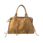 Sac à main Aurora L en cuir mat ocre