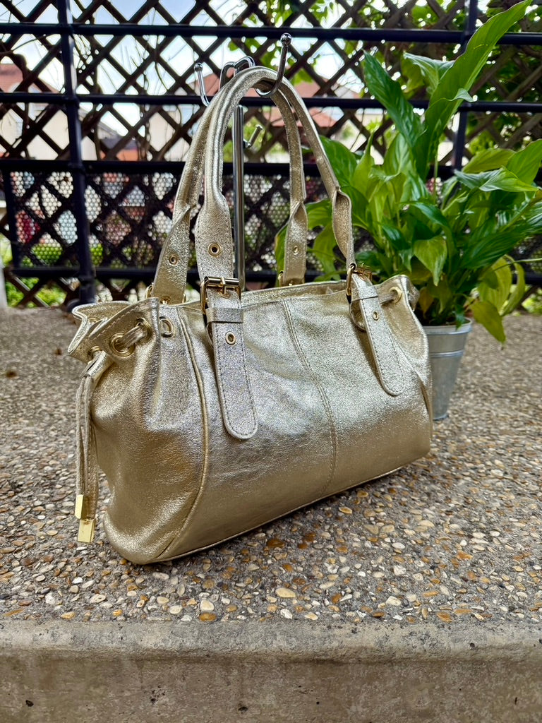     Sac Giulia cuir irisé finition dorée