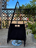     Sac Isabella cuir suédé détail des franges latérales