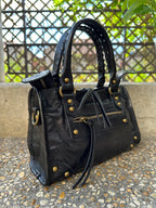 Sac à main femme Adele en cuir irisé coloris Noir Irisé fabrication italienne