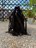     Sac Isabella cuir suédé à clous vue de profil