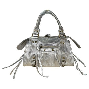 Mini sac à main Aurora S en cuir irisé noir – présentation du modèle