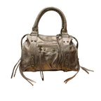 Sac à main Aurora M en cuir irisé bronze