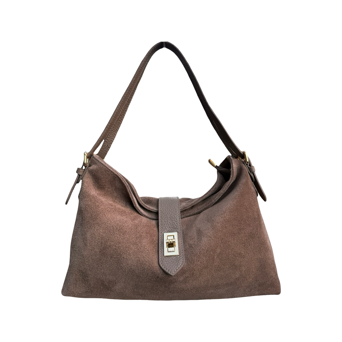 Alix sac hobo femme cuir suédé taupe vue de face
