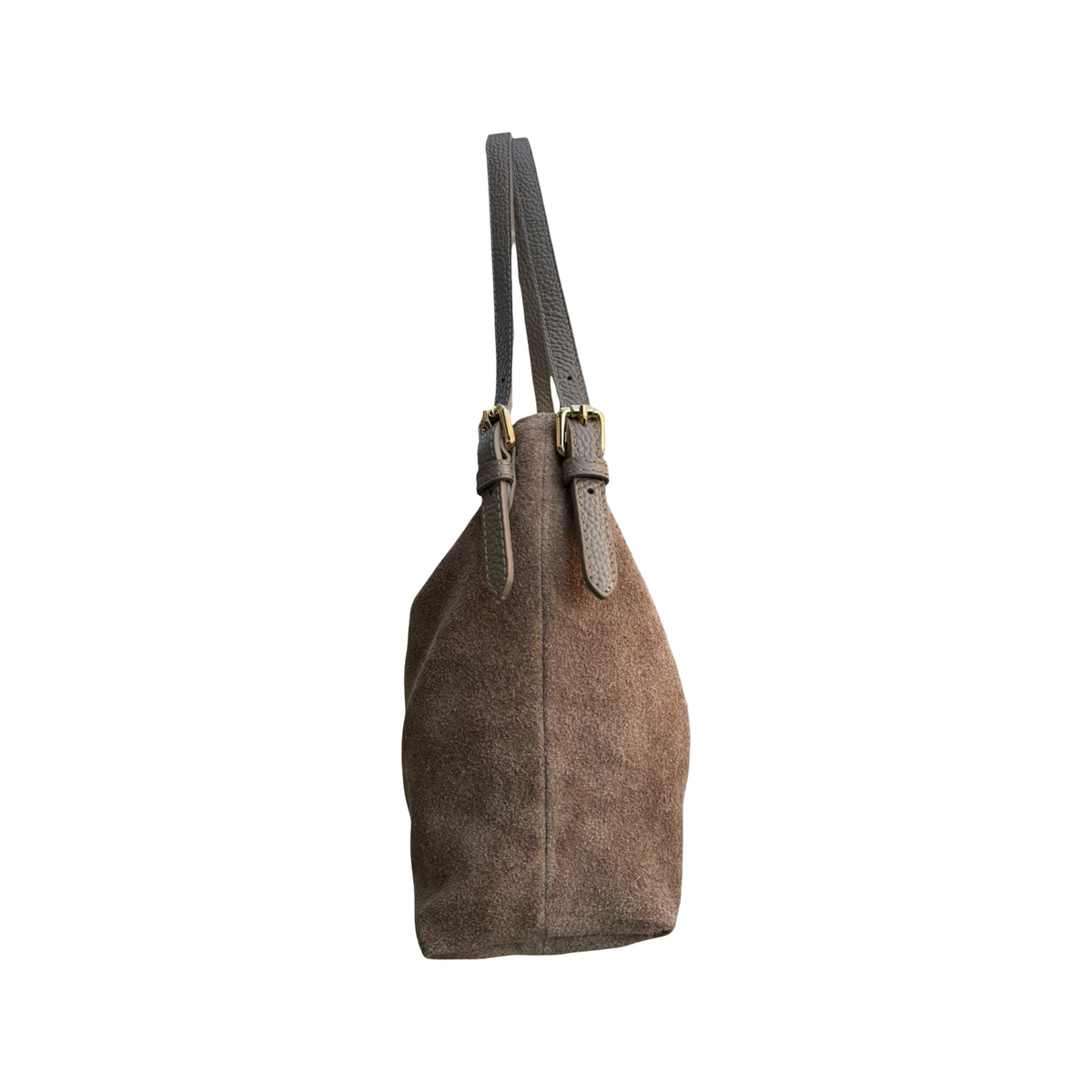 Alix sac hobo femme cuir suédé taupe vue de profil