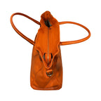 Allegra sac cabas femme en cuir grainé ambre de profil