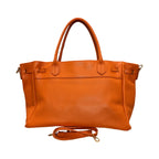 Allegra sac cabas femme en cuir grainé ambre de dos