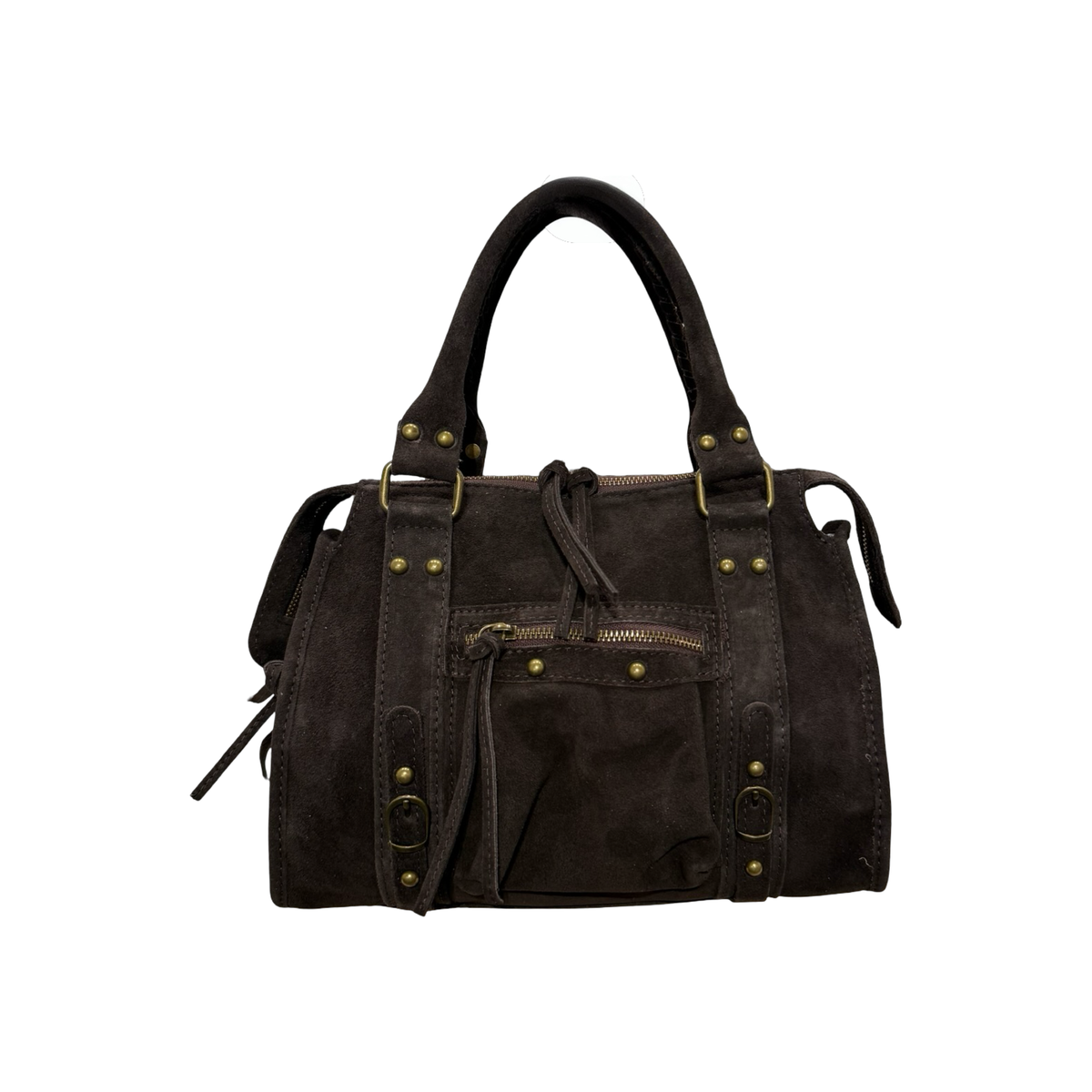Aurora M sac à main femme cuir suédé chocolat