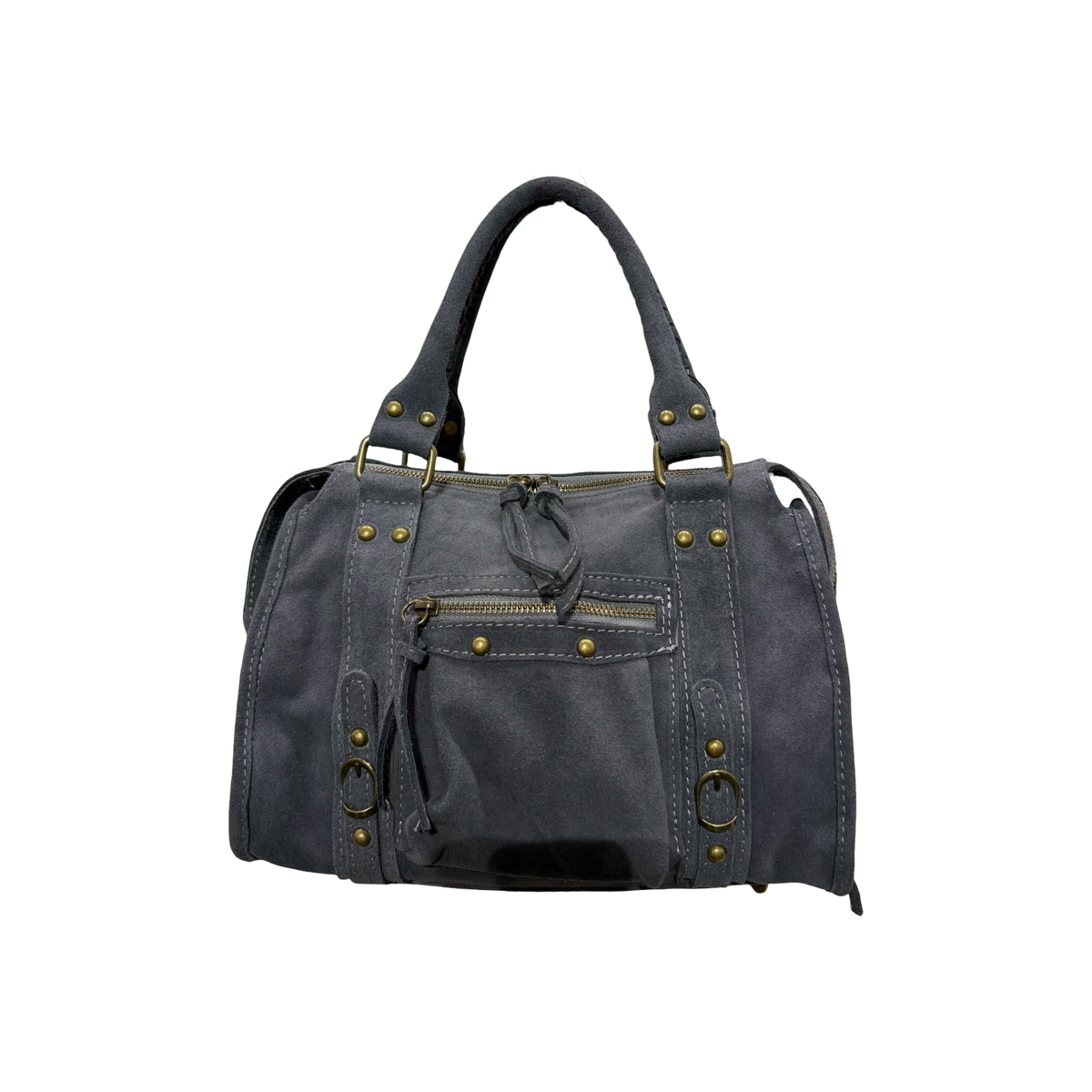 Aurora M sac à main femme cuir suédé gris