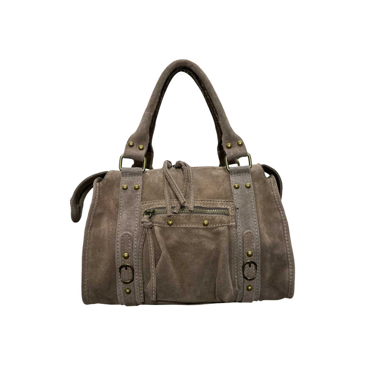 Aurora M sac à main femme cuir suédé taupe