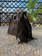     Sac Isabella cuir suédé détail des franges latérales
