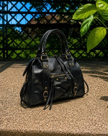 Sac à main femme Aurora M en cuir mat, fabrication italienne