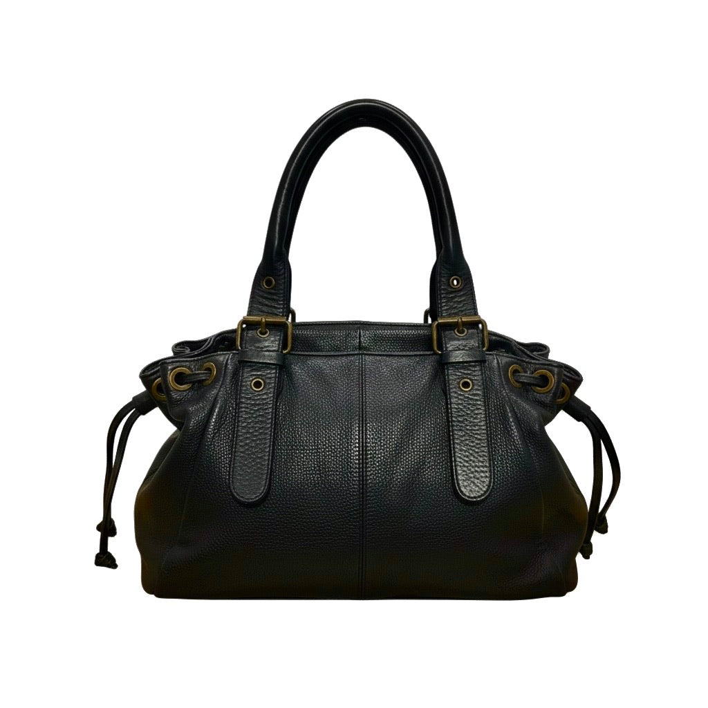 Sac épaule femme Giulia en cuir italien délavé avec grandes anses réglables et compartiment central zippé