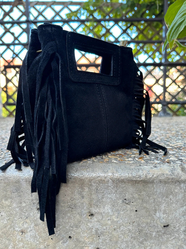 Sac bandoulière femme Isabella Mini en cuir suédé fabrication italienne