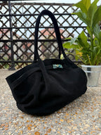 Sac à main femme Bianca en cuir suédé coloris noir fabrication italienne