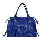 Sac à main Aurora L en cuir mat bleu roi
