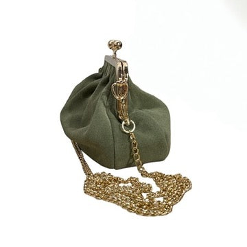 * Sac Fiorella en cuir suédé kaki vue 3/4