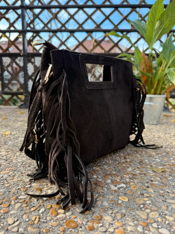     Sac Isabella cuir suédé à clous vue arrière