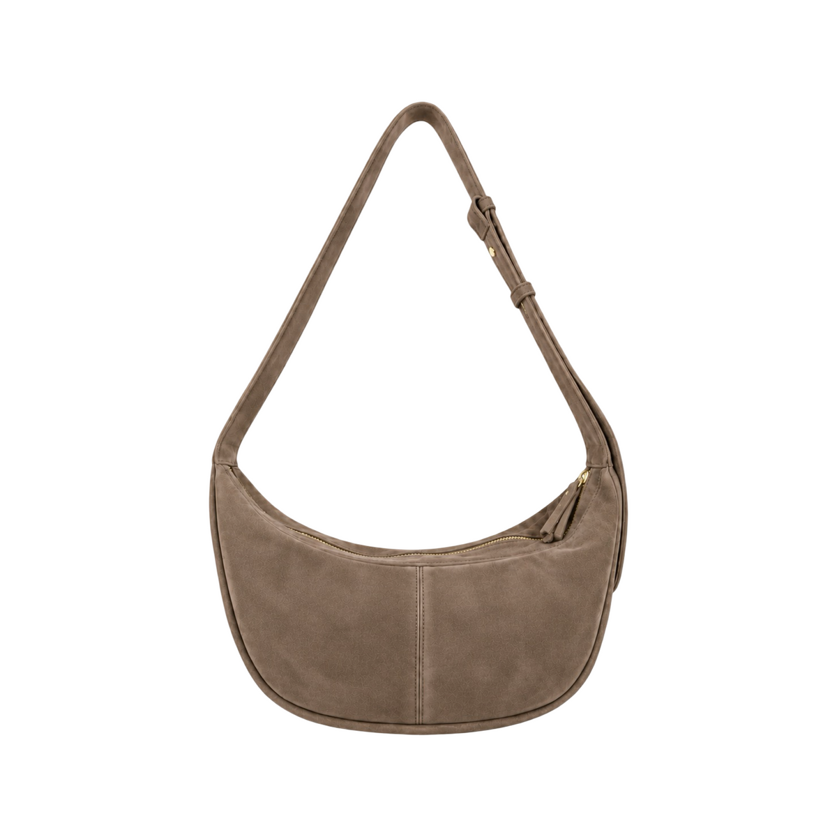 Elettra sac hobo femme en cuir suédé taupe – vue de face
