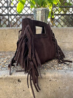     Sac Isabella Mini cuir suédé vue de profil