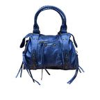 Sac à main Aurora M en cuir irisé bleu roi