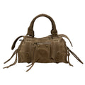 Sac à main Aurora S en cuir suédé taupe