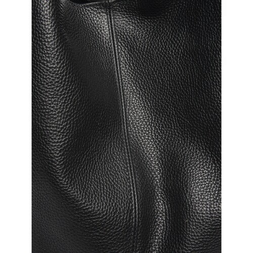 Livia L sac hobo femme en cuir grainé noir detail cuir