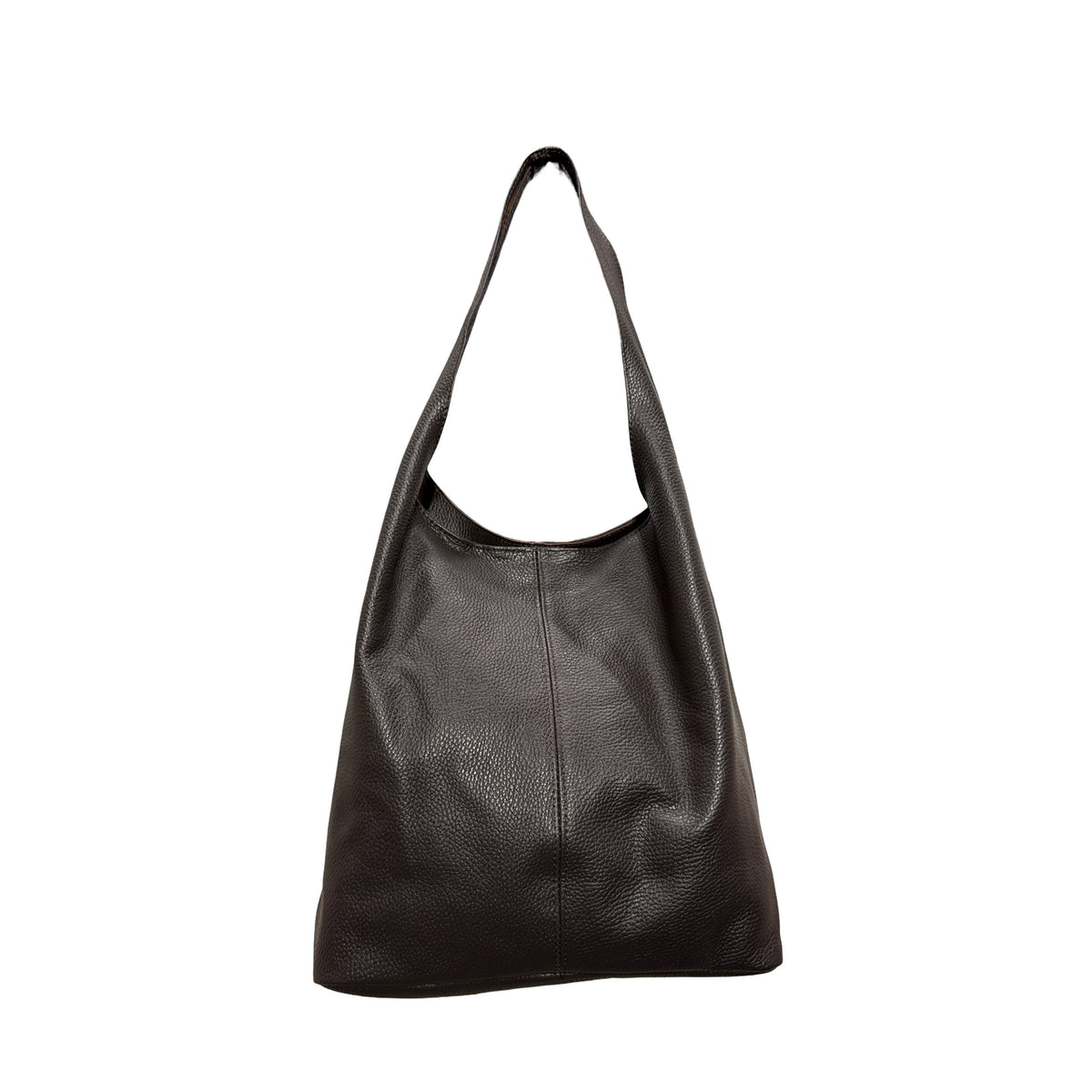 Livia L sac hobo femme en cuir grainé chocolat