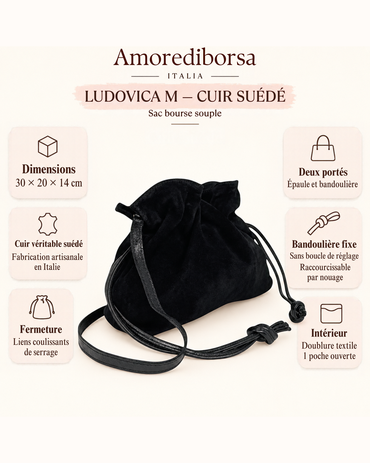 Ludovica M Cuir Suédé