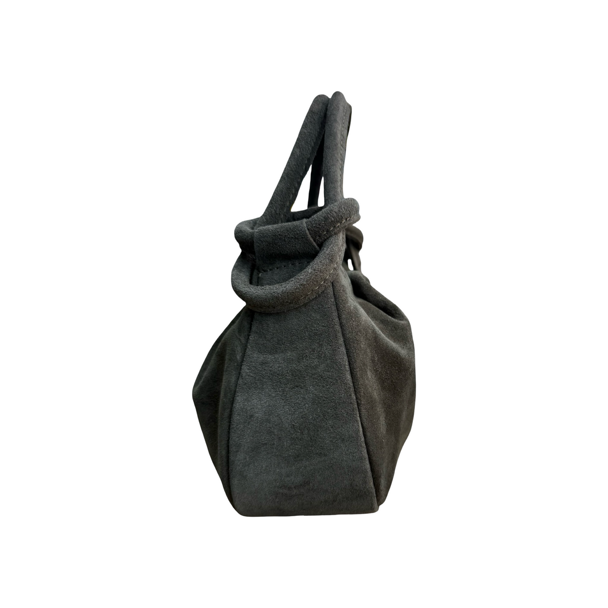 Maddalena sac hobo femme cuir suédé kaki à nœuds vu de profil