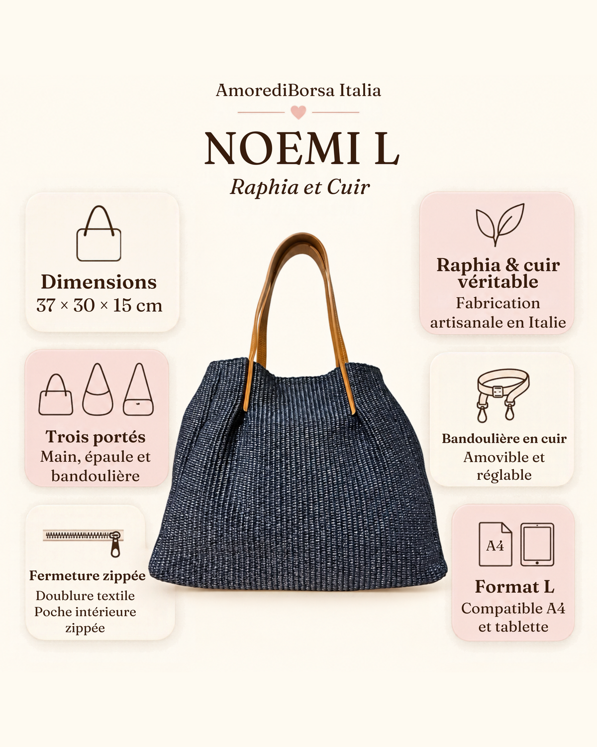 Noemi L Raphia et Cuir