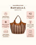 Raffaella L sac cabas femme en raphia multicolore et cuir camel – sticky