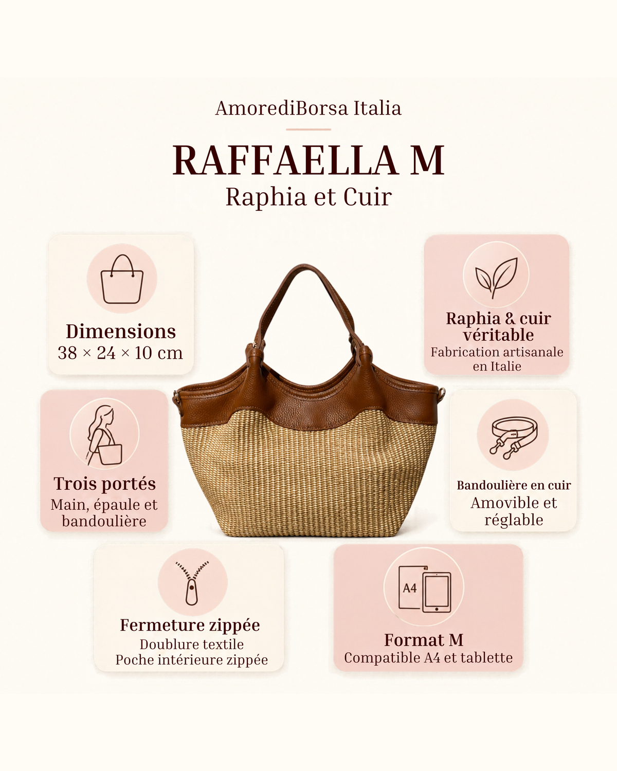 Raffaella M Raphia et Cuir