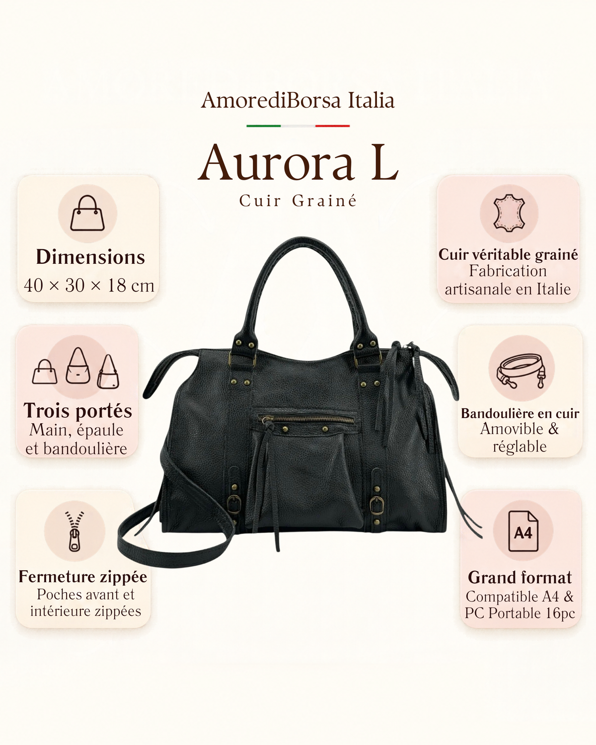Aurora L Cuir Grainé