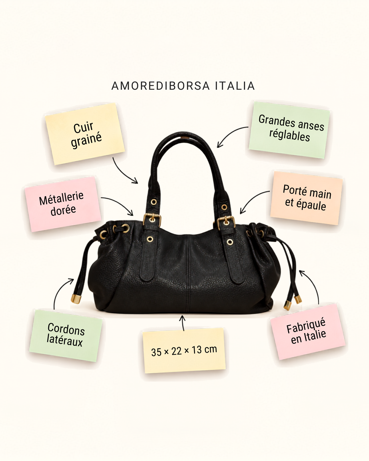 Giulia L Cuir Grainé