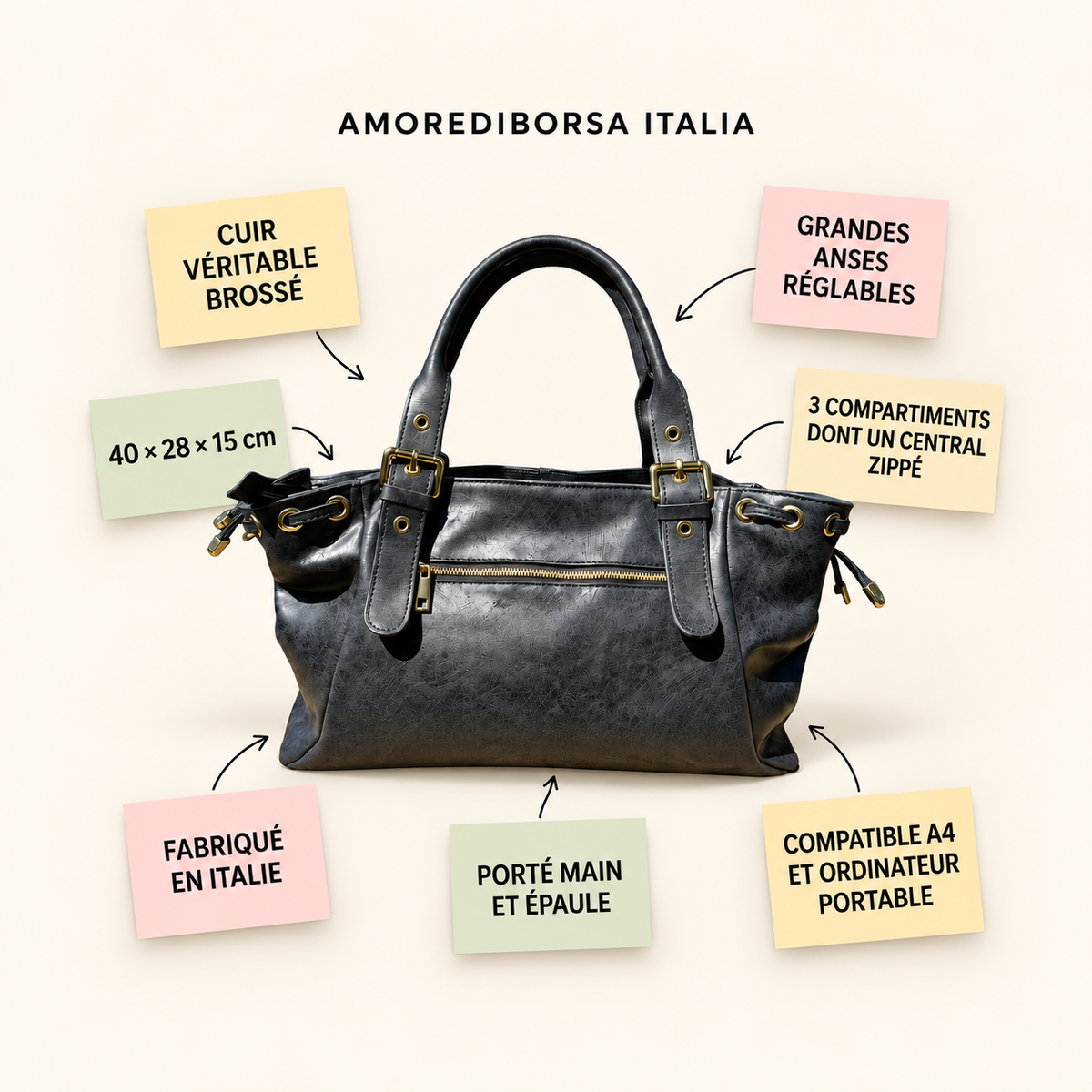 Giulia XL Cuir Brossé