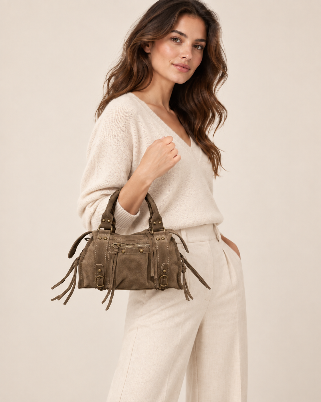 Sac a Main en Cuir Suédé Aurora S Model