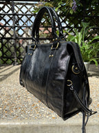 Sac a Main en Cuir Irisé Noir AURORA LV005 / 12