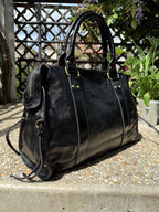 Sac a Main en Cuir Irisé Noir AURORA LV005 / 13