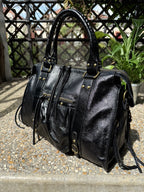 Sac a Main en Cuir Irisé Noir AURORA LV005 / 14