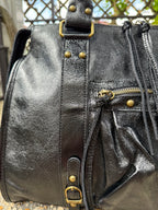 Sac a Main en Cuir Irisé Noir AURORA LV005 / 15