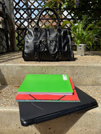 Sac a Main en Cuir Irisé Noir AURORA LV005 / 16