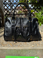 Sac a Main en Cuir Irisé Noir AURORA LV005 / 17
