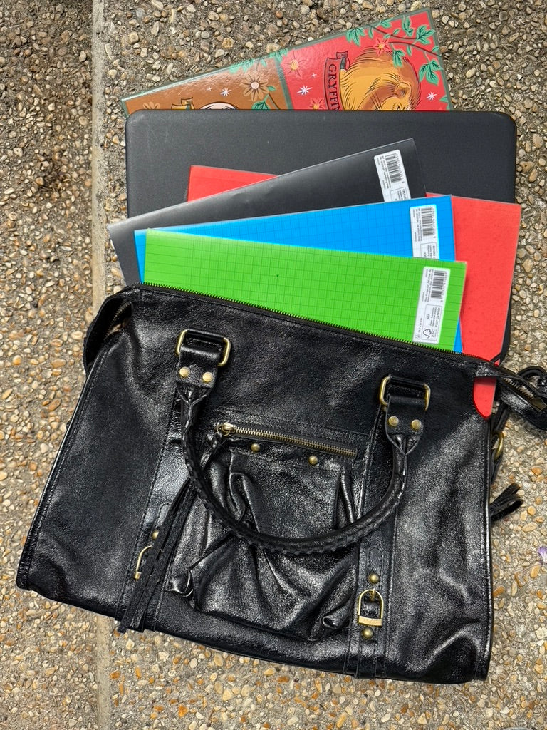 Sac a Main en Cuir Irisé Noir AURORA LV005 / 5