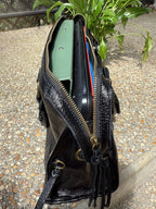 Sac a Main en Cuir Irisé Noir AURORA LV005 / 7